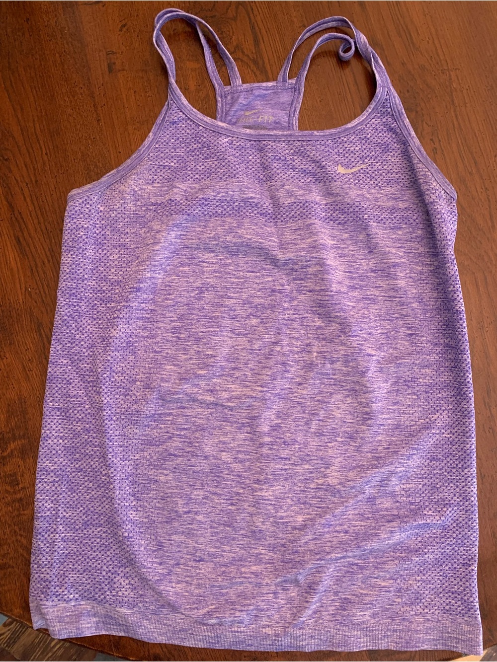 Nike Purple Heathered Double-Strap Tank Top